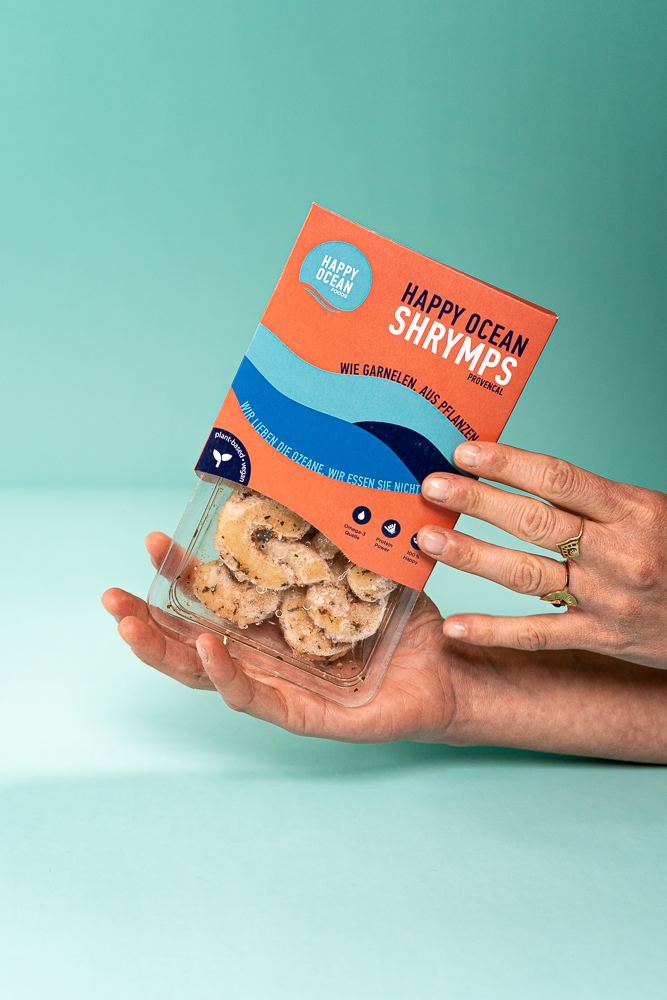 bright colourful packaging of Happy Ocean Shrymps