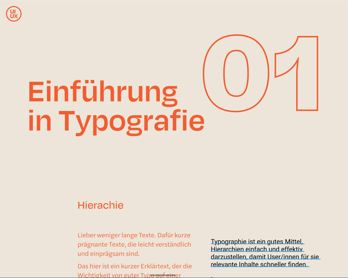 example of the look and feel of the subpage 'introduction to typo'